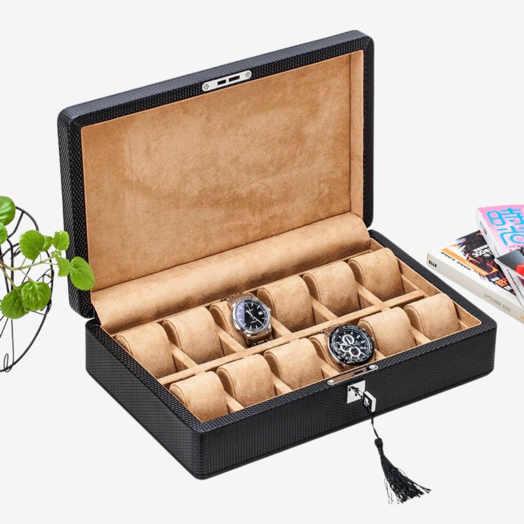 Boîte à montres - Carbone 12 emplacements - Boîte à montres