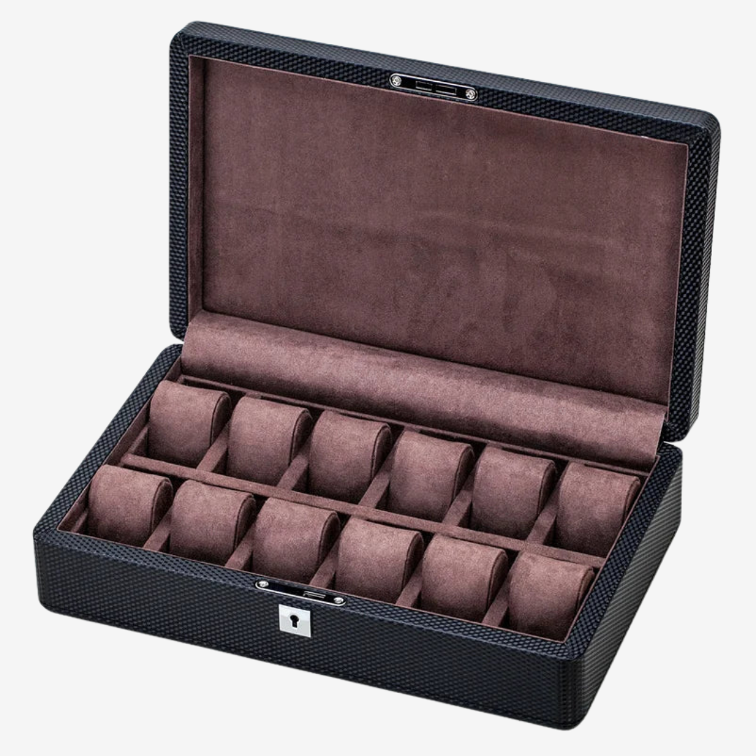 Boîte à montres - Carbone 12 emplacements - Boîte à montres