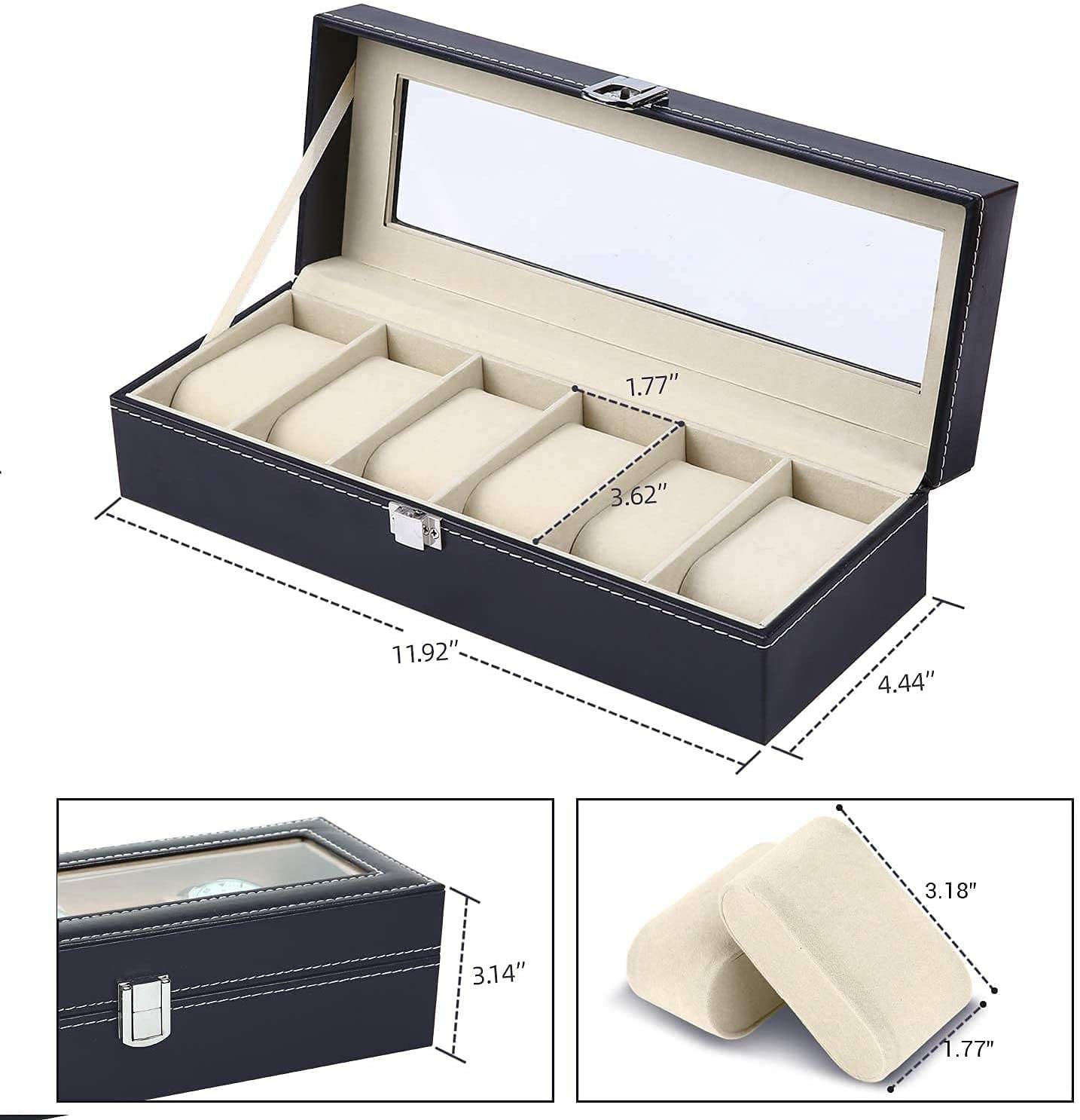 Watch Box – Classic Black 6 Slots - Watch Box