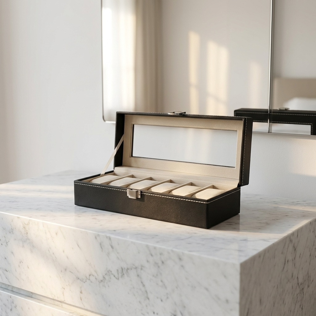 Watch Box – Classic Black 6 Slots - Watch Box