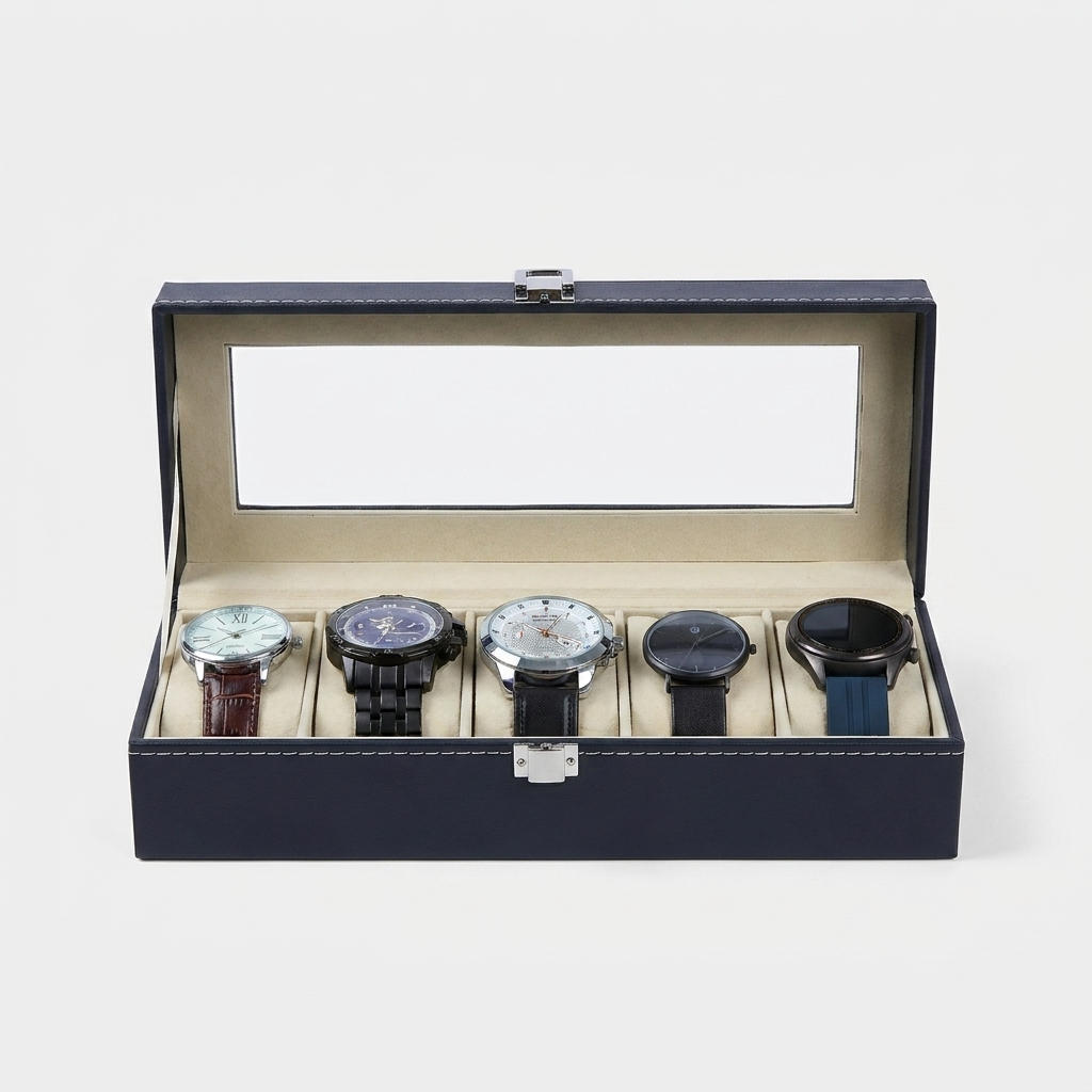 Watch Box – Classic Black 6 Slots - Watch Box