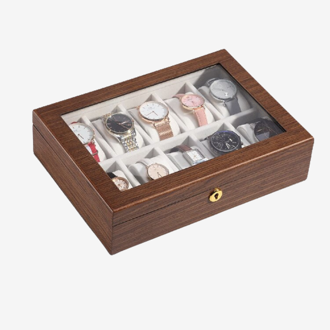 Watch Box - Classic Wood 10 Slots - Watch Box