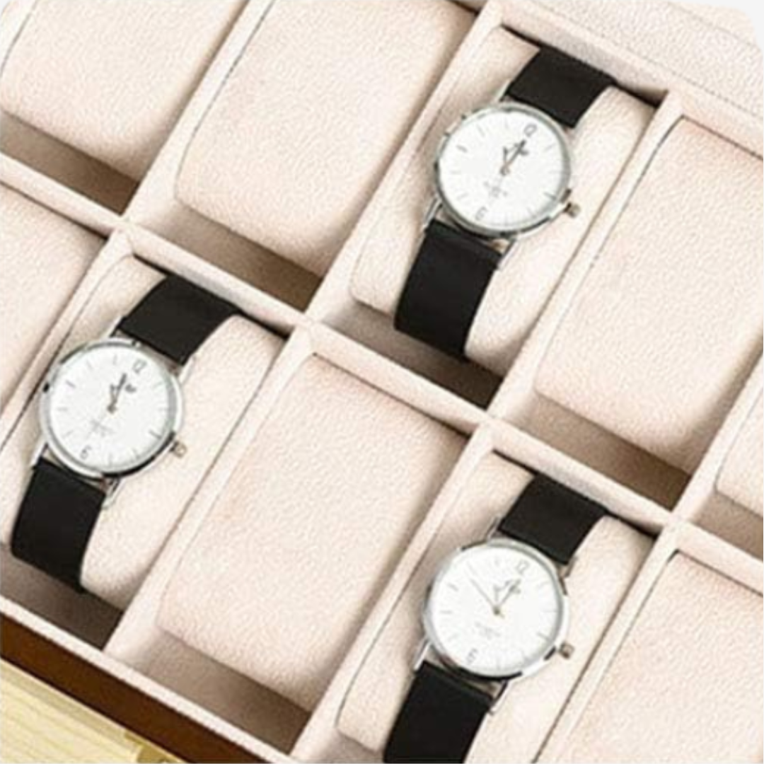 Boîte à montres - Bois classique - 10 emplacements - Boîte à montres