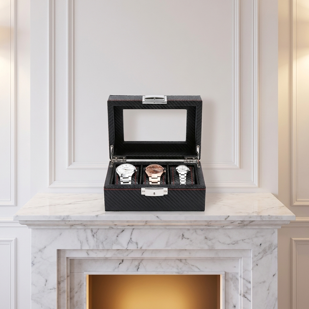 Watch Box – Deep Onyx 3 Slots - Watch Box