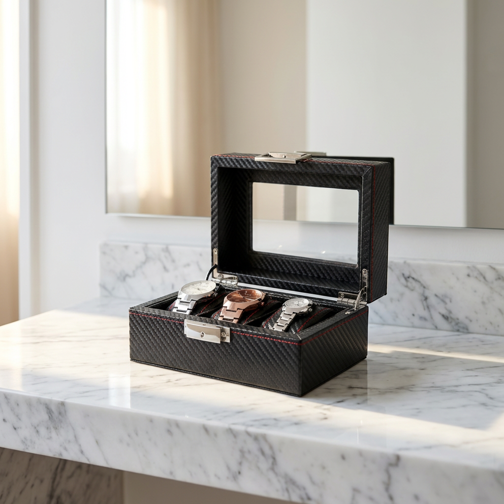 Watch Box – Deep Onyx 3 Slots - Watch Box