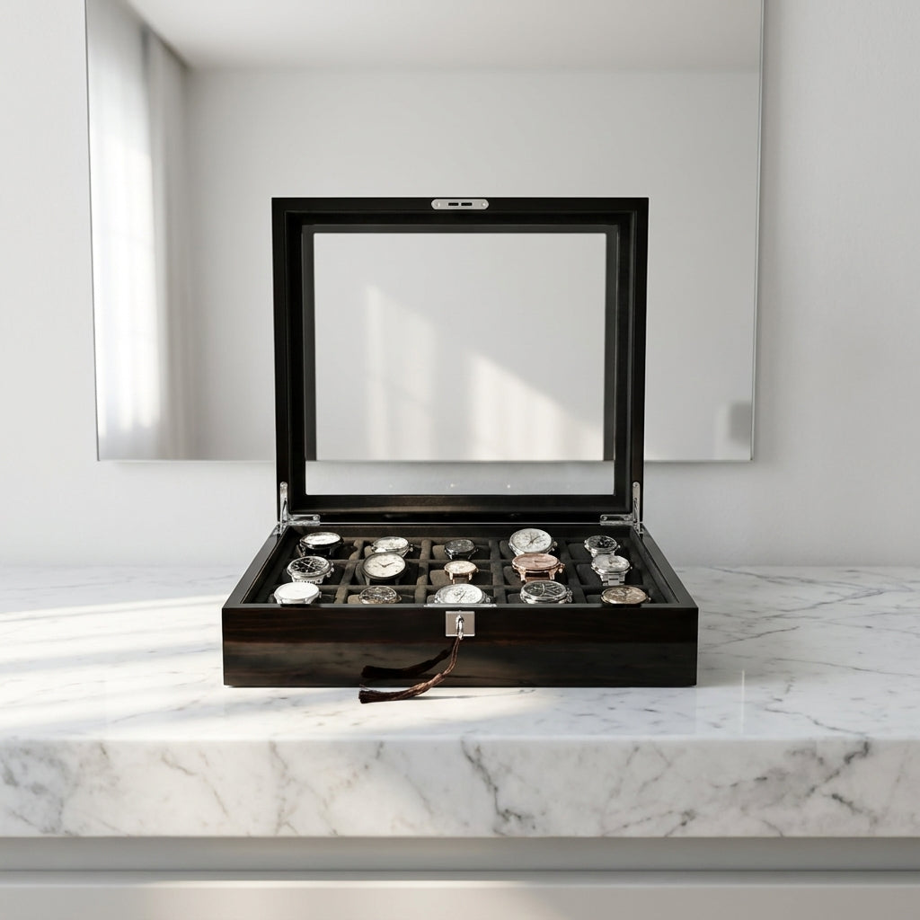 Watch Box – Ebony Wood 15 Slots - Watch Box