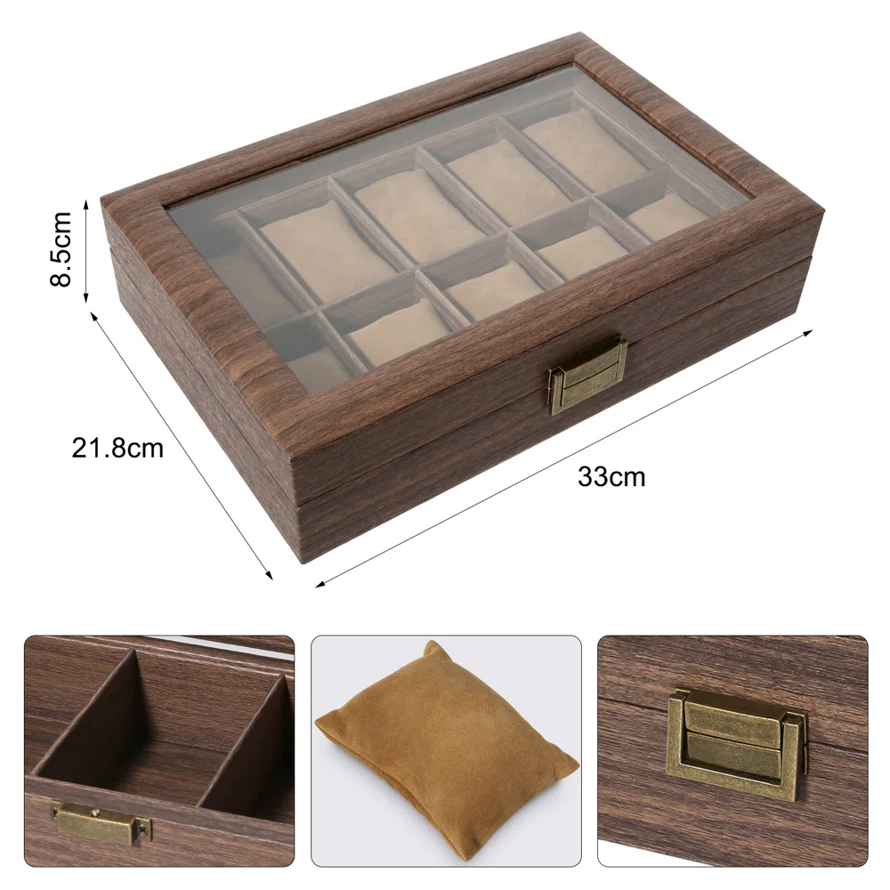 Watch Box – Generous Oak 10 Slots - Watch Box