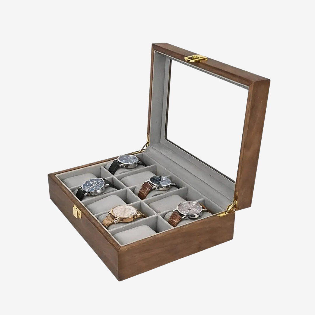 Watch Box – Heritage Deca Box 10 Slots - Teak Finish - Watch Box