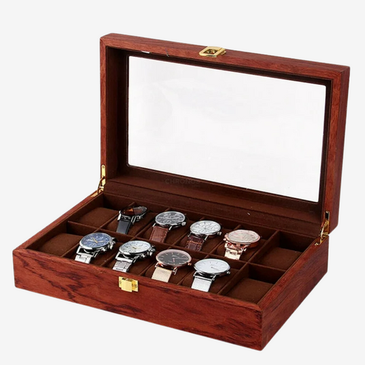 Watch Box - Large Walnut Model - 12 slots - Watch Box