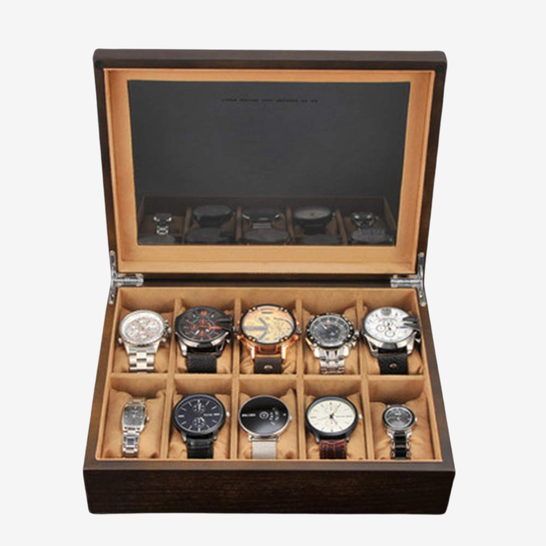 Boîte à montres - Lorenzo Classic 10 emplacements - Boîte à montres