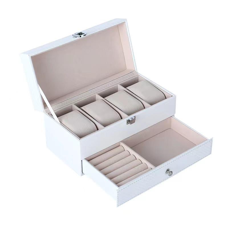 Watch Box – Luxury Drawer 4 Slots - White - Watch Box