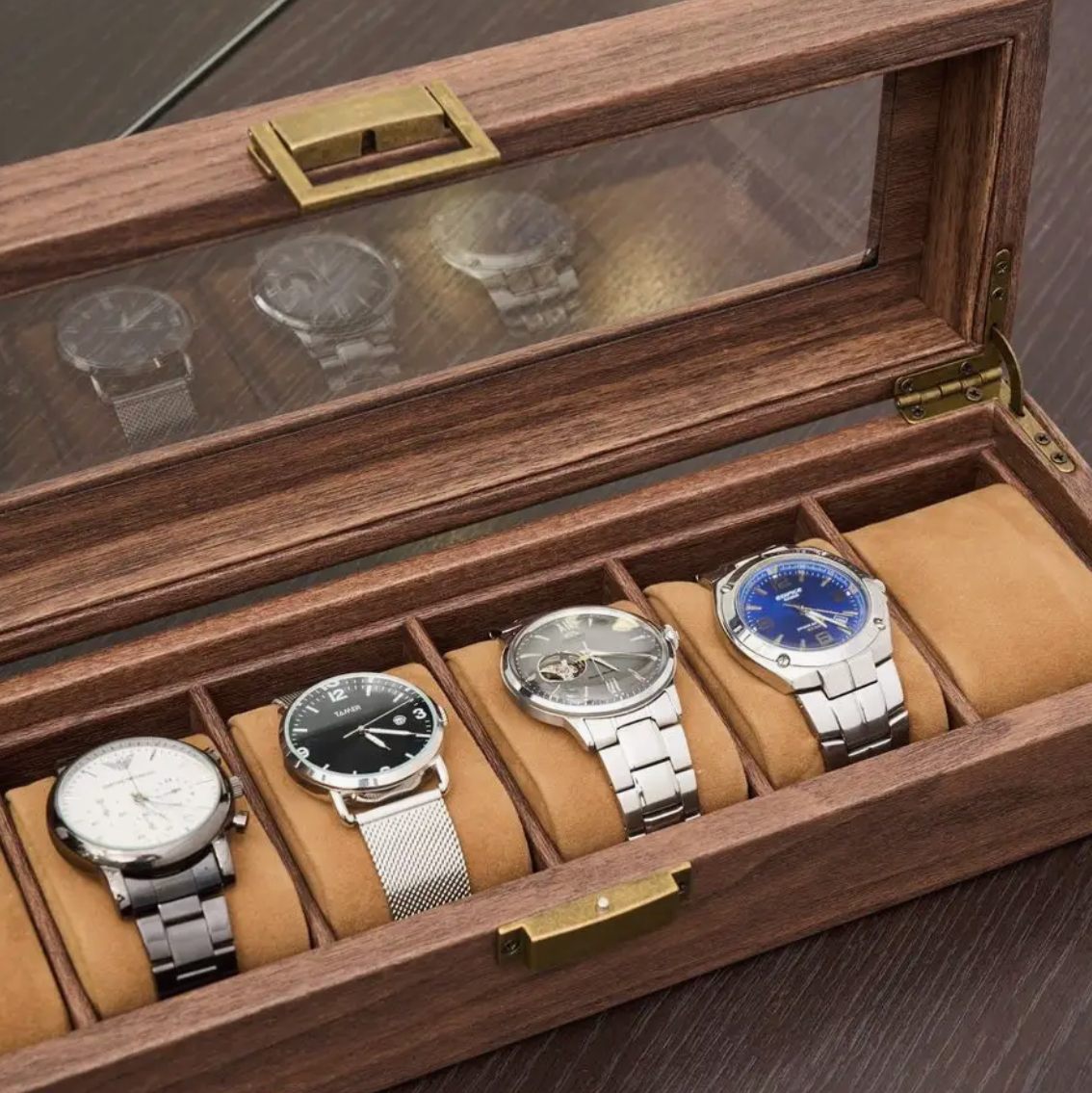 Watch Box - Majestic Oak 6 Slots - Watch Box
