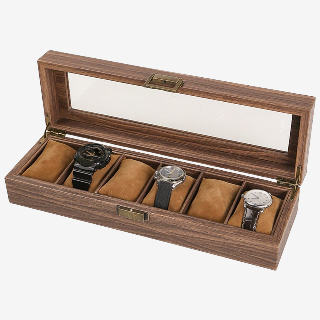 Watch Box - Majestic Oak 6 Slots - Watch Box