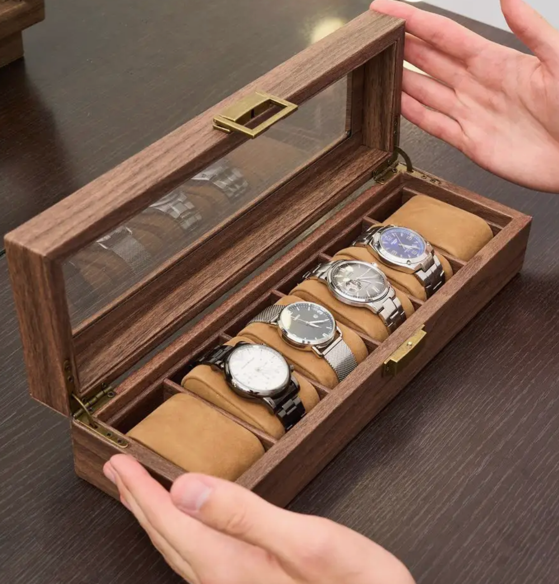 Watch Box - Majestic Oak 6 Slots - Watch Box