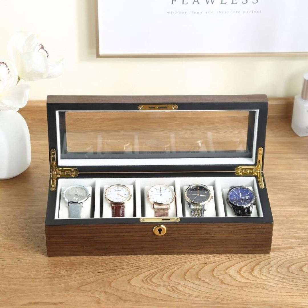 Watch Box - Wood 5 Slots - Watch Box