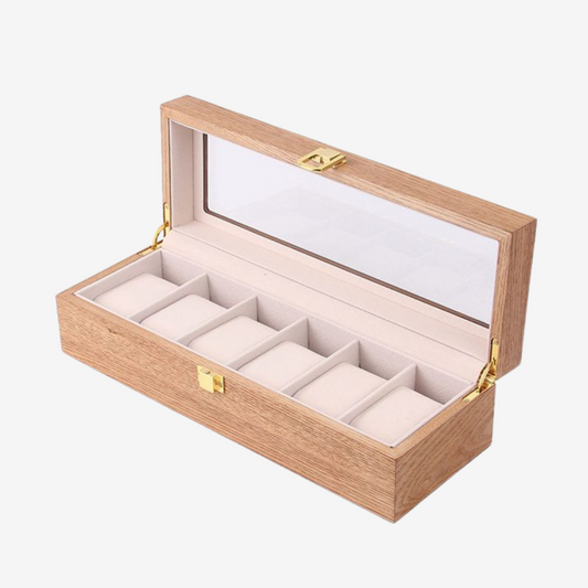 Watch Box - Natural Acacia 6 Slots - Watch Box