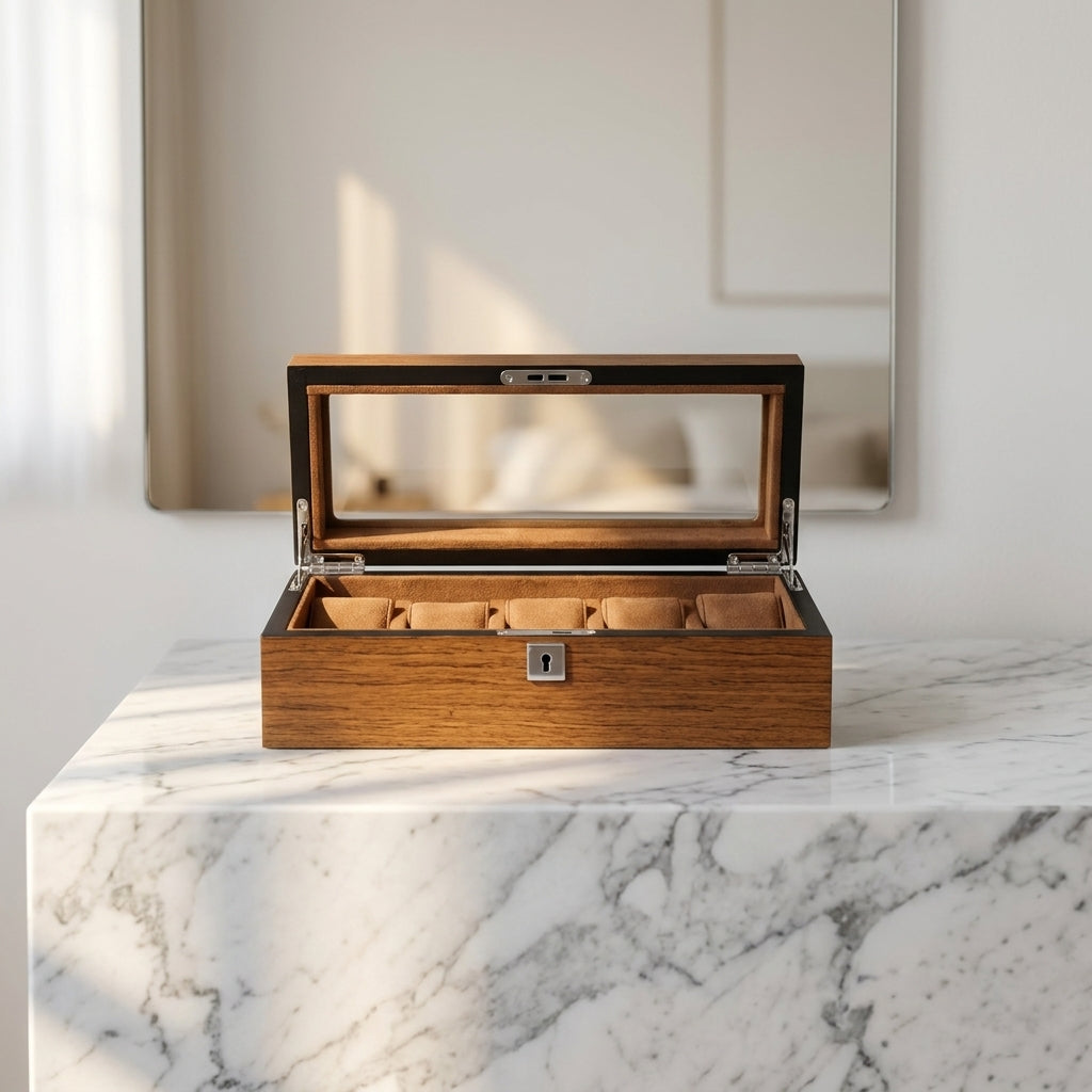 Watch Box – Oak 5 Slots - Watch Box
