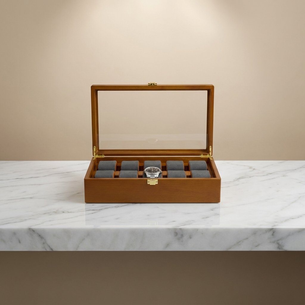 Watch Box – Pinewood Dark Gray 10 Slots - Watch Box