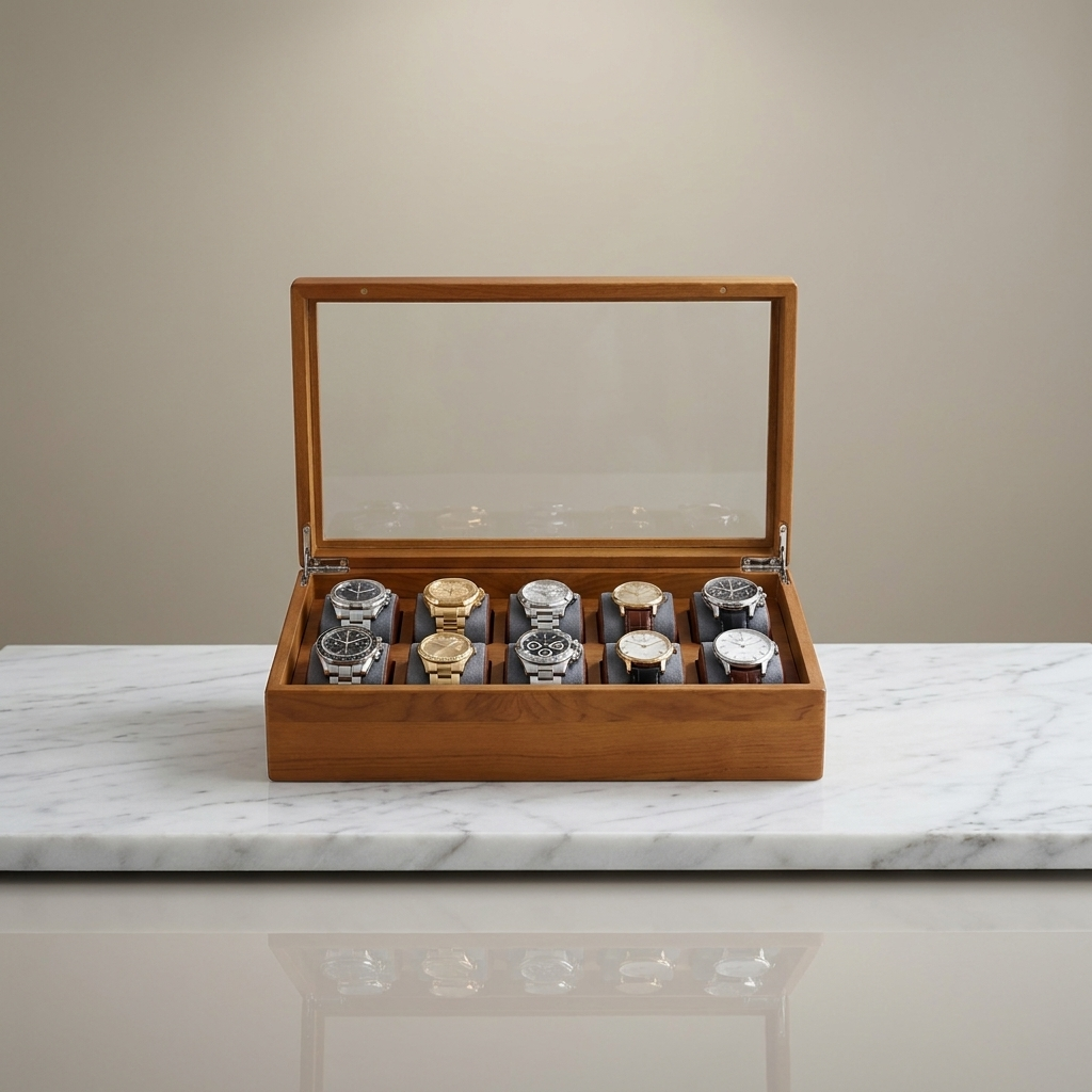 Watch Box – Pinewood Gray 10 Slots - Watch Box