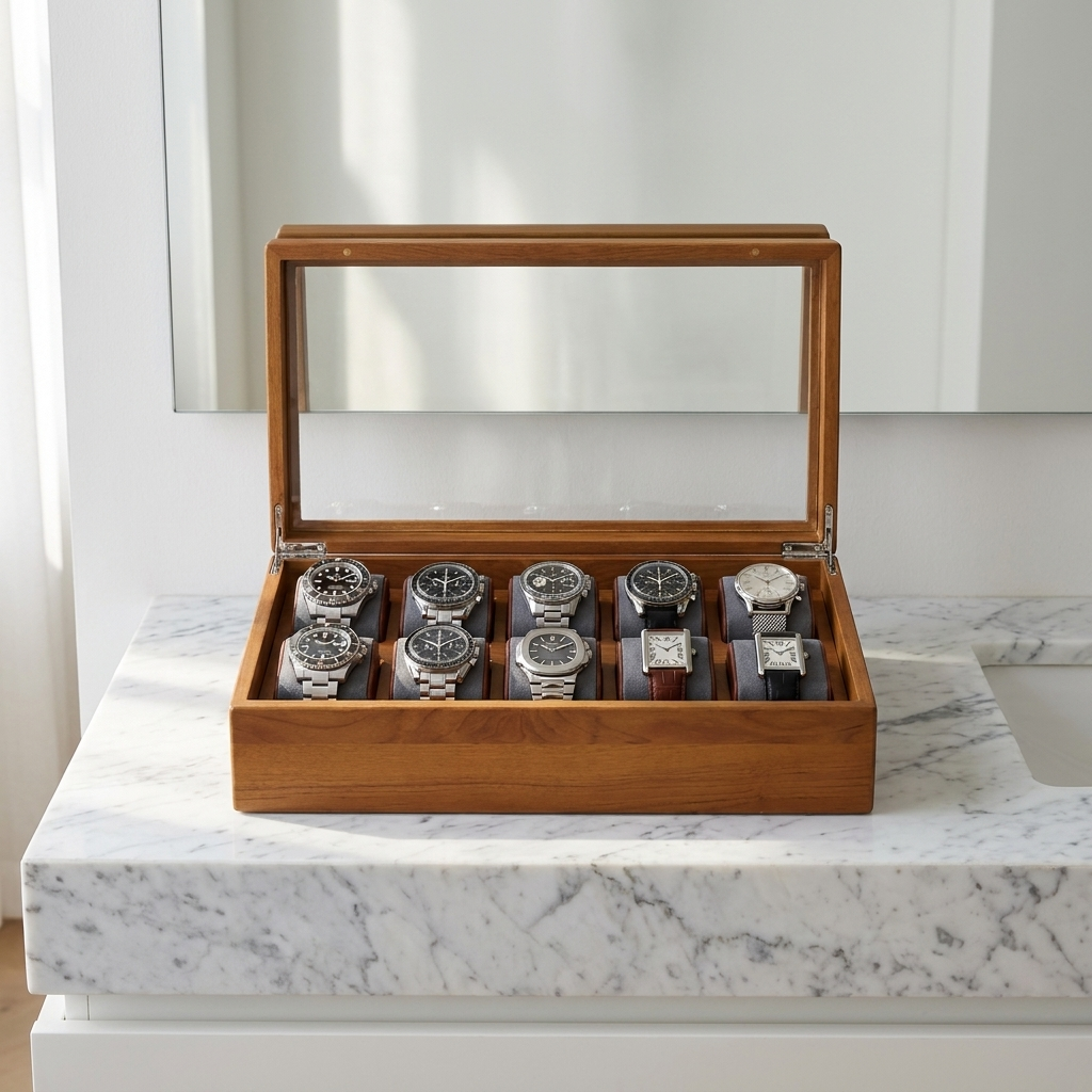 Watch Box – Pinewood Gray 10 Slots - Watch Box