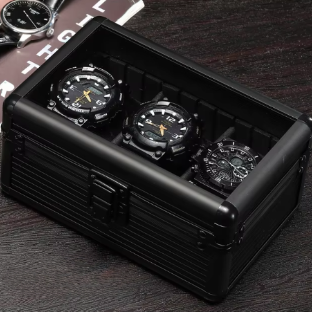 Watch Box – Prestige Manor 3 Slots - Black - Watch Box