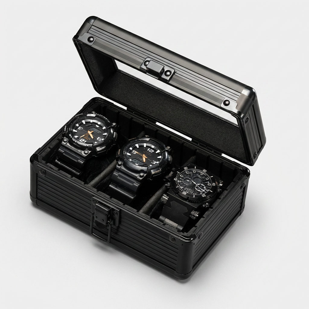 Watch Box – Prestige Manor 3 Slots - Black - Watch Box