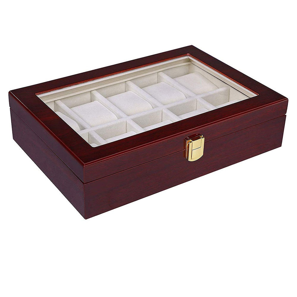 Watch Box - Red Wood - 10 - slots - Watch Box