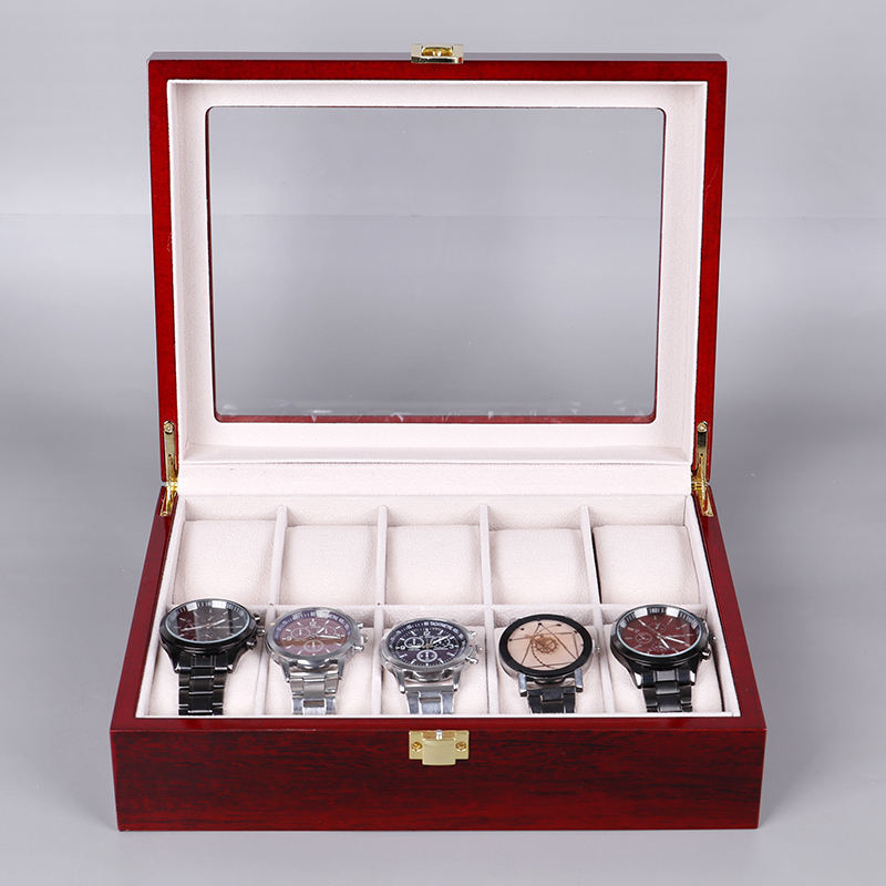 Watch Box – Red Wood - 10 Slots - Watch Box