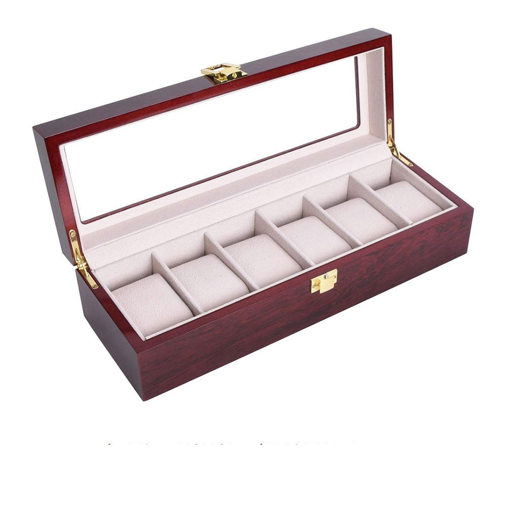 Watch Box - Red Wood - 6 - slots - Watch Box
