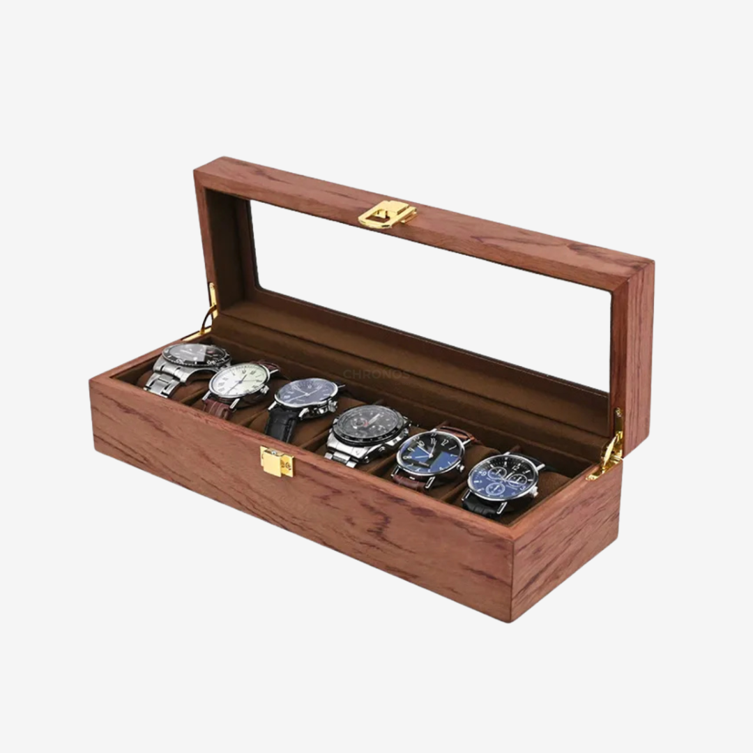 Watch Box - Teak Wood 6 slots - Watch Box