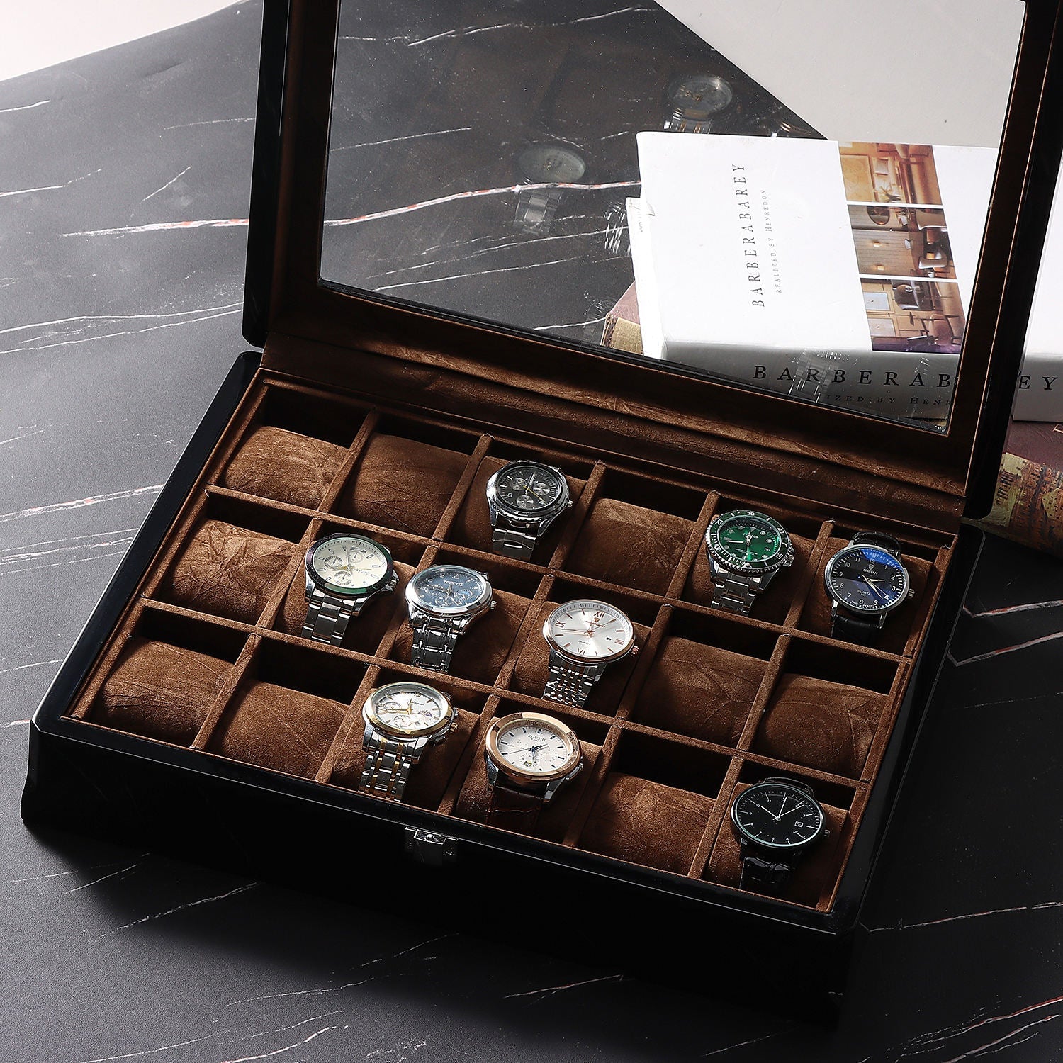 Watch Box – Watchmaster Black 18 Slots - Watch Box