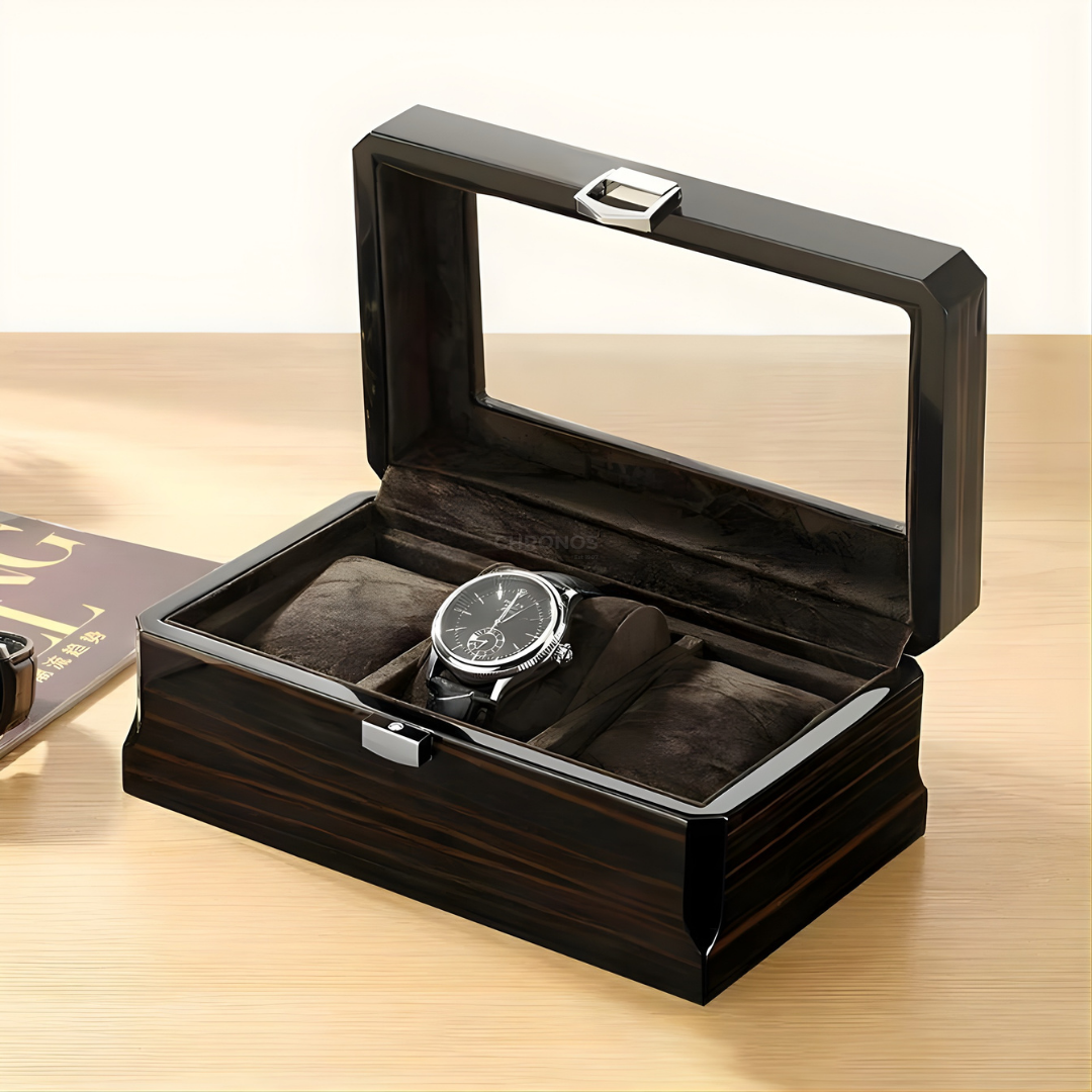 Watch Box – Watchmaster Black 3 Slots - Watch Box