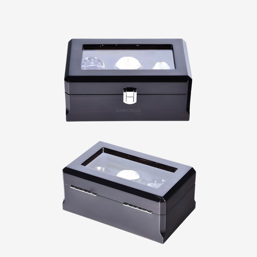 Watch Box – Watchmaster Black 3 Slots - Watch Box