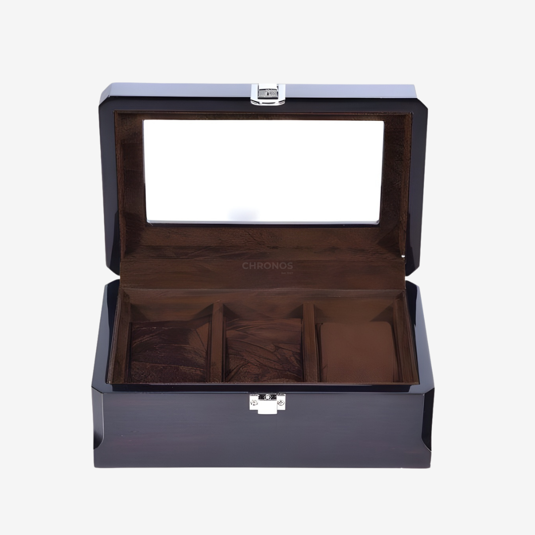 Watch Box – Watchmaster Black 3 Slots - Watch Box