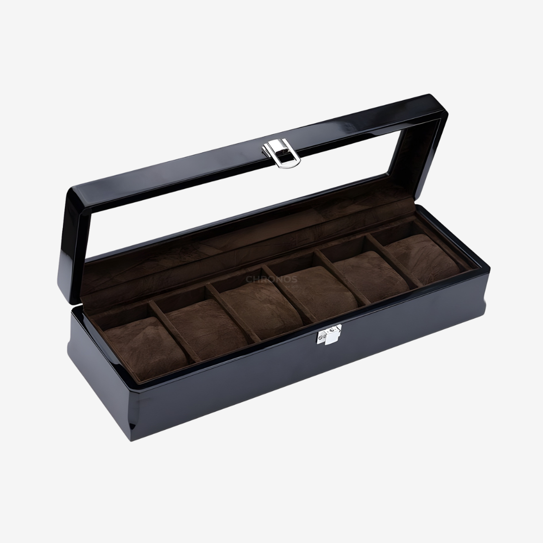 Watch Box – Watchmaster Black 6 Slots - Watch Box