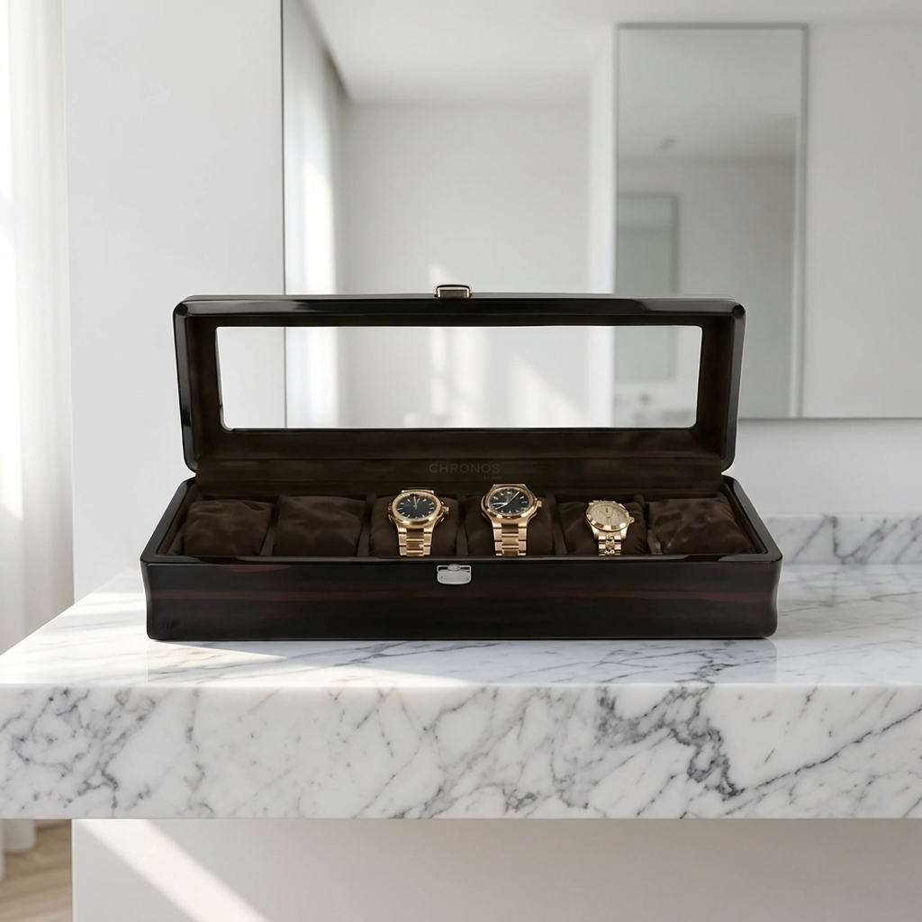 Watch Box – Watchmaster Black 6 Slots - Watch Box