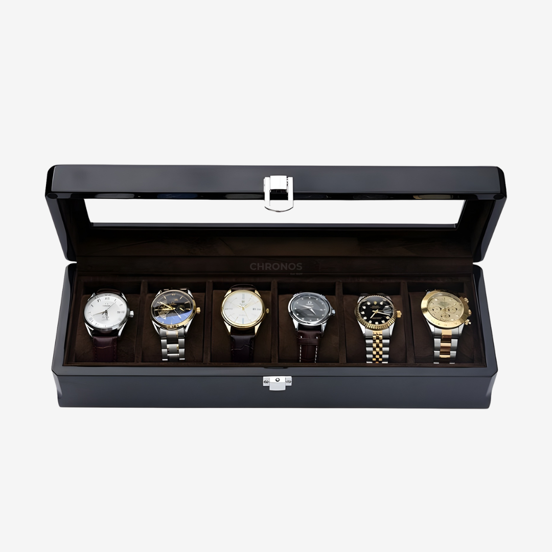 Watch Box – Watchmaster Black 6 Slots - Watch Box