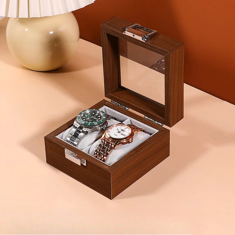 Watch Box - Wood and Transparent - 2 slots - Watch Box