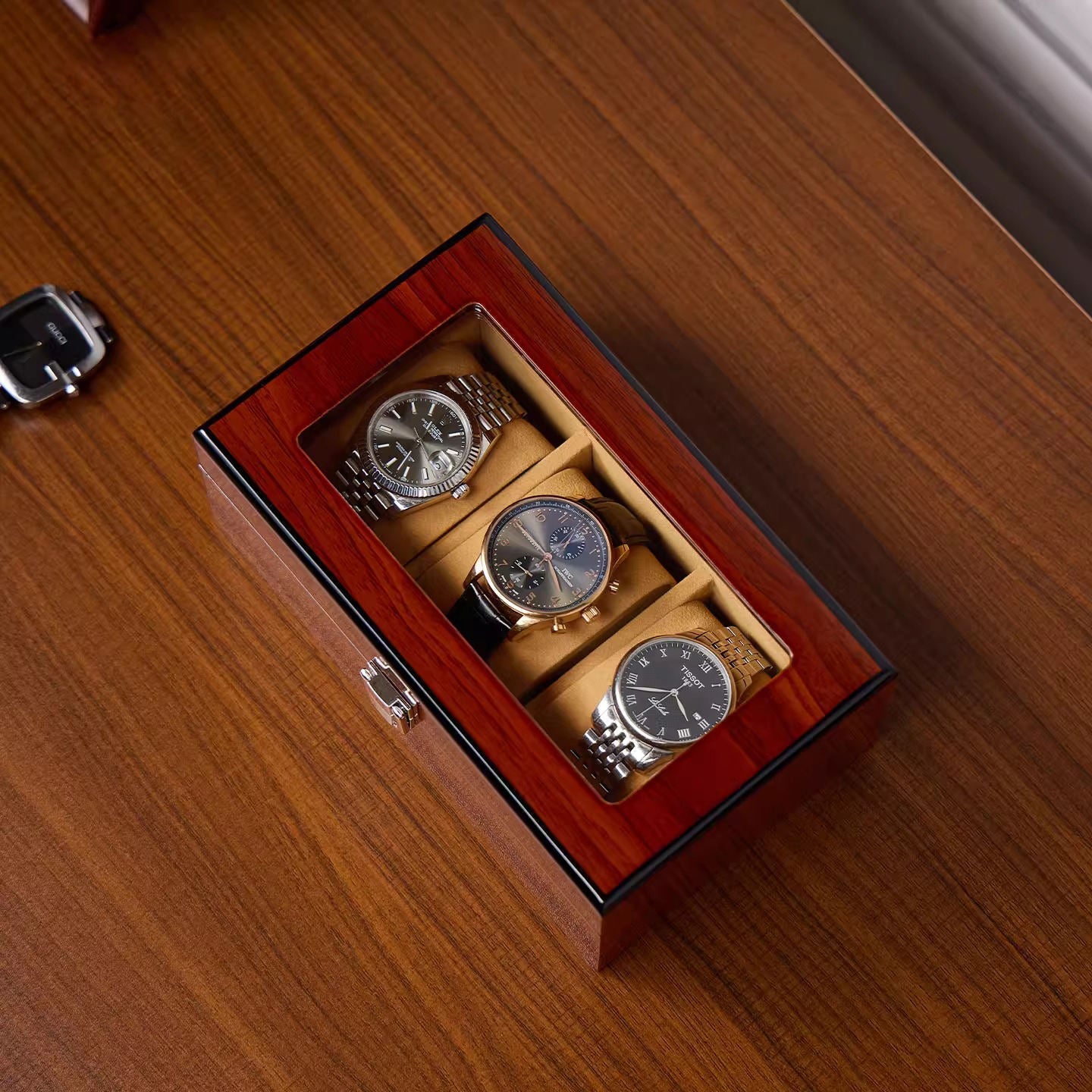 Watch Box – Wood Brown - 3 Slots - Watch Box