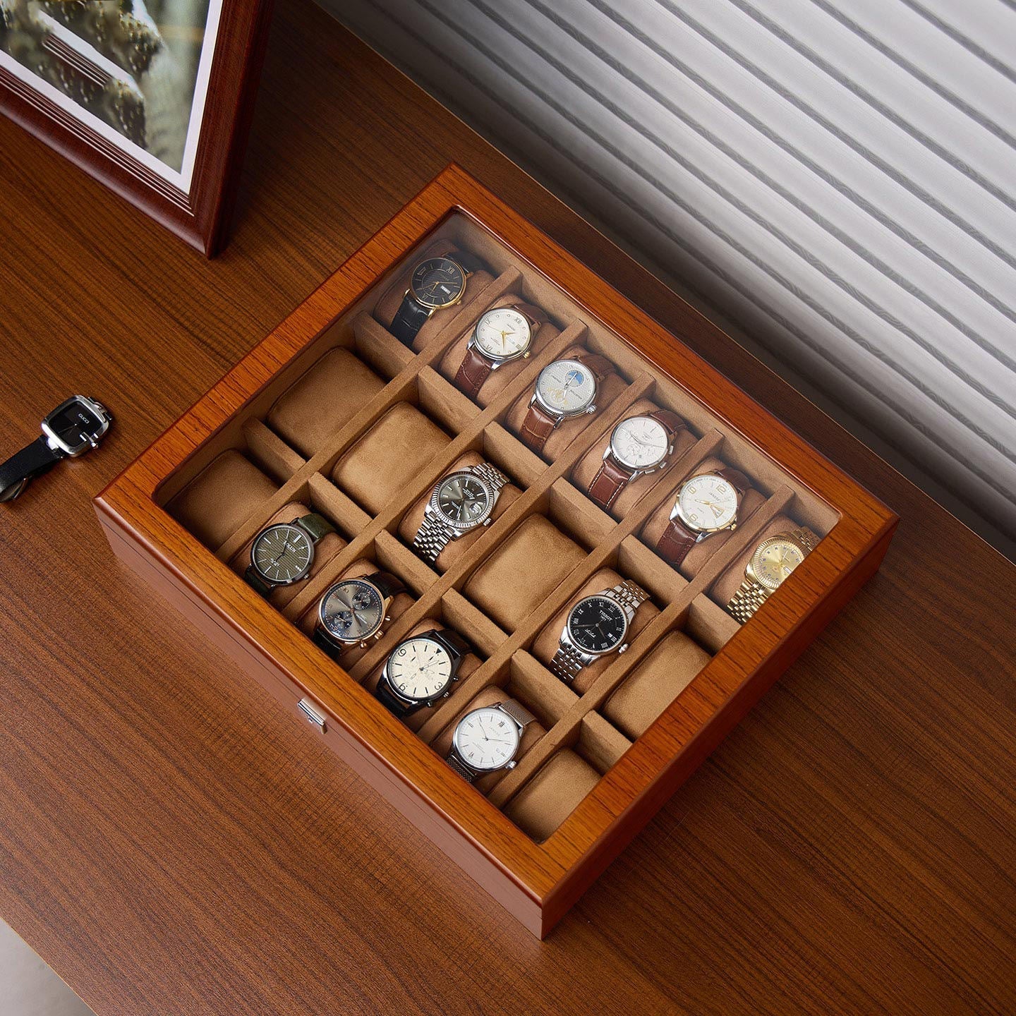 Watch Box – Wood Brown - 18 Slots - Watch Box