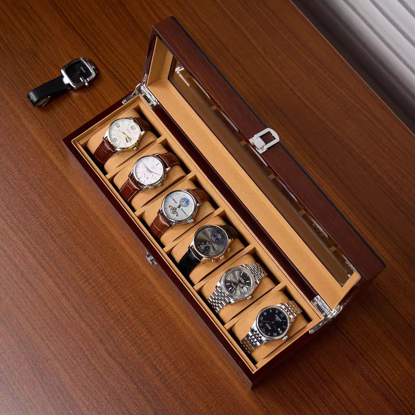 Watch Box – Wood Brown - 6 Slots - Watch Box