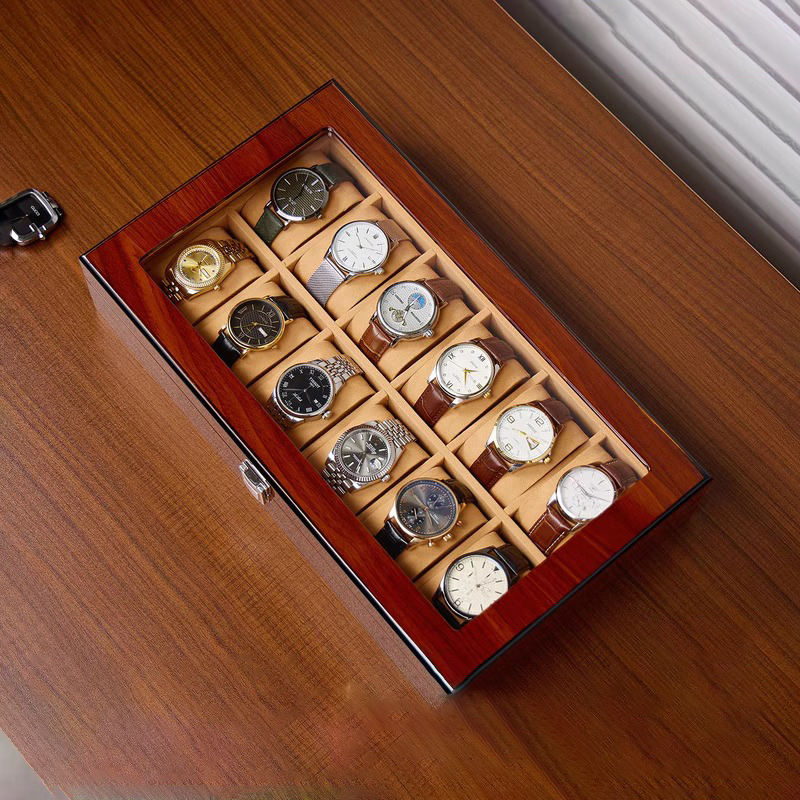 Watch Box – Wood Brown - 12 Slots - Watch Box