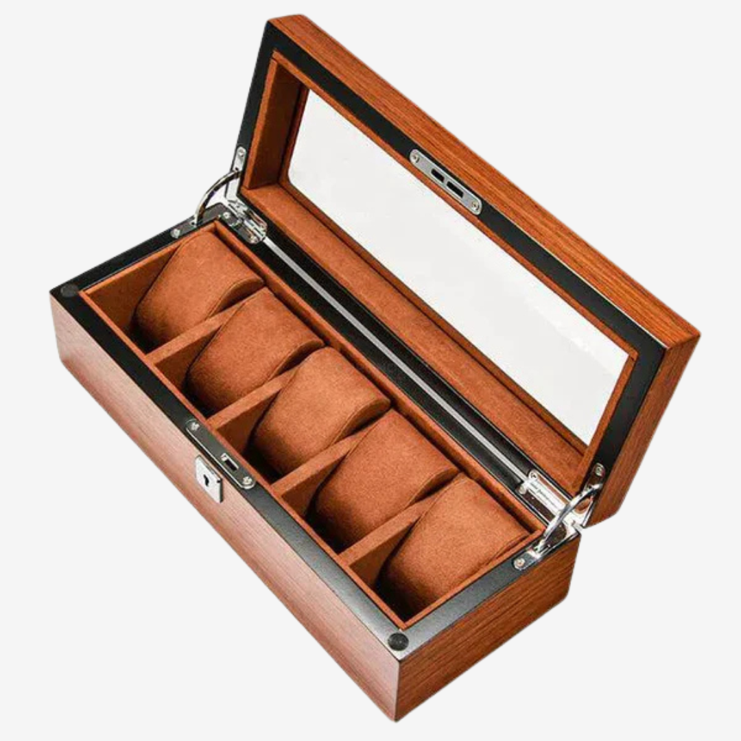 Watch Box - Wooden Chest 5 slots - Watch Box