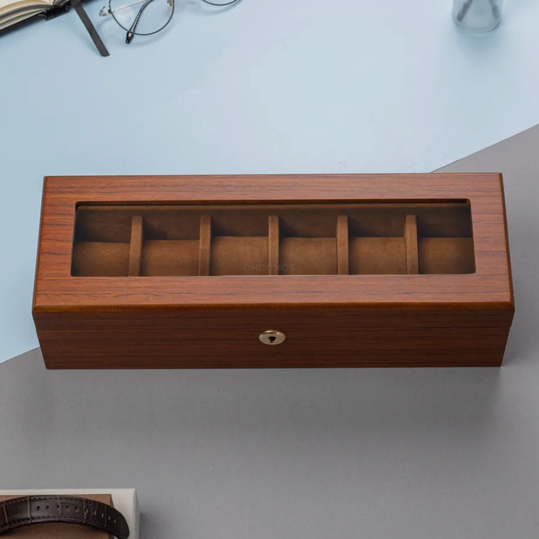 Boîte à montres - Coffret en bois 5 emplacements - Boîte à montres