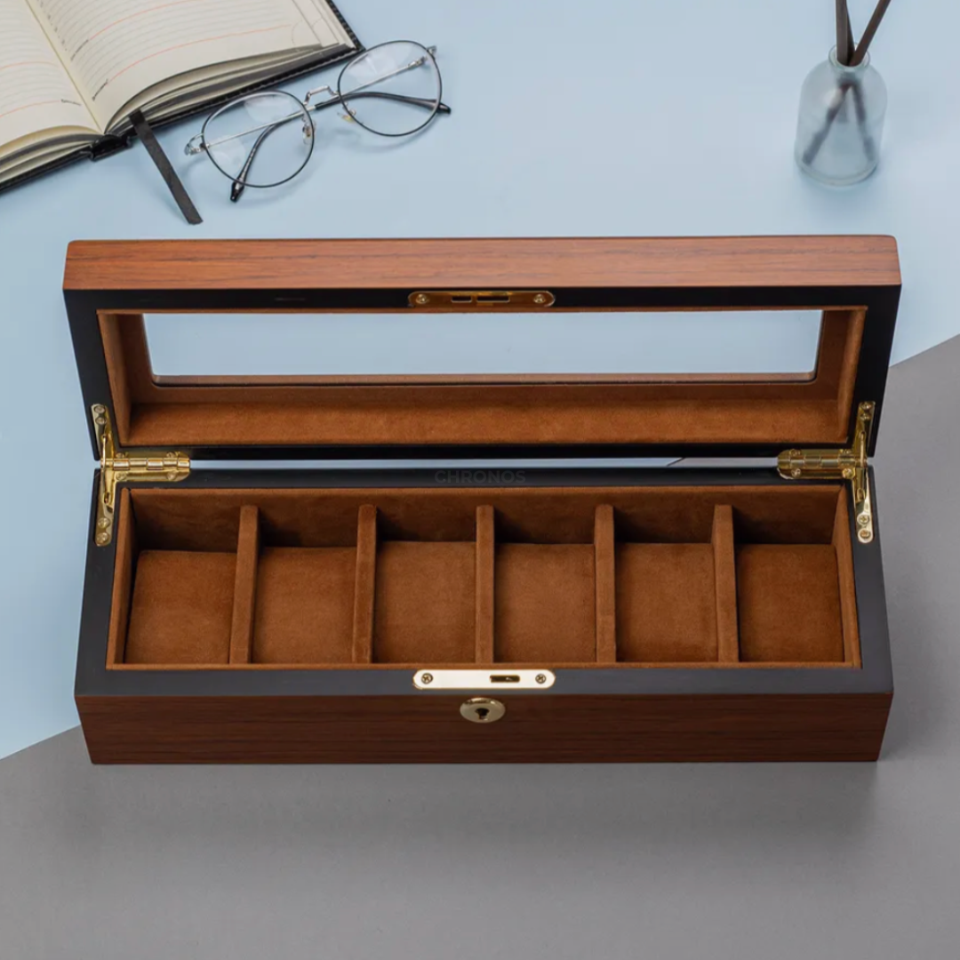 Watch Box - Wooden Chest 5 slots - Watch Box