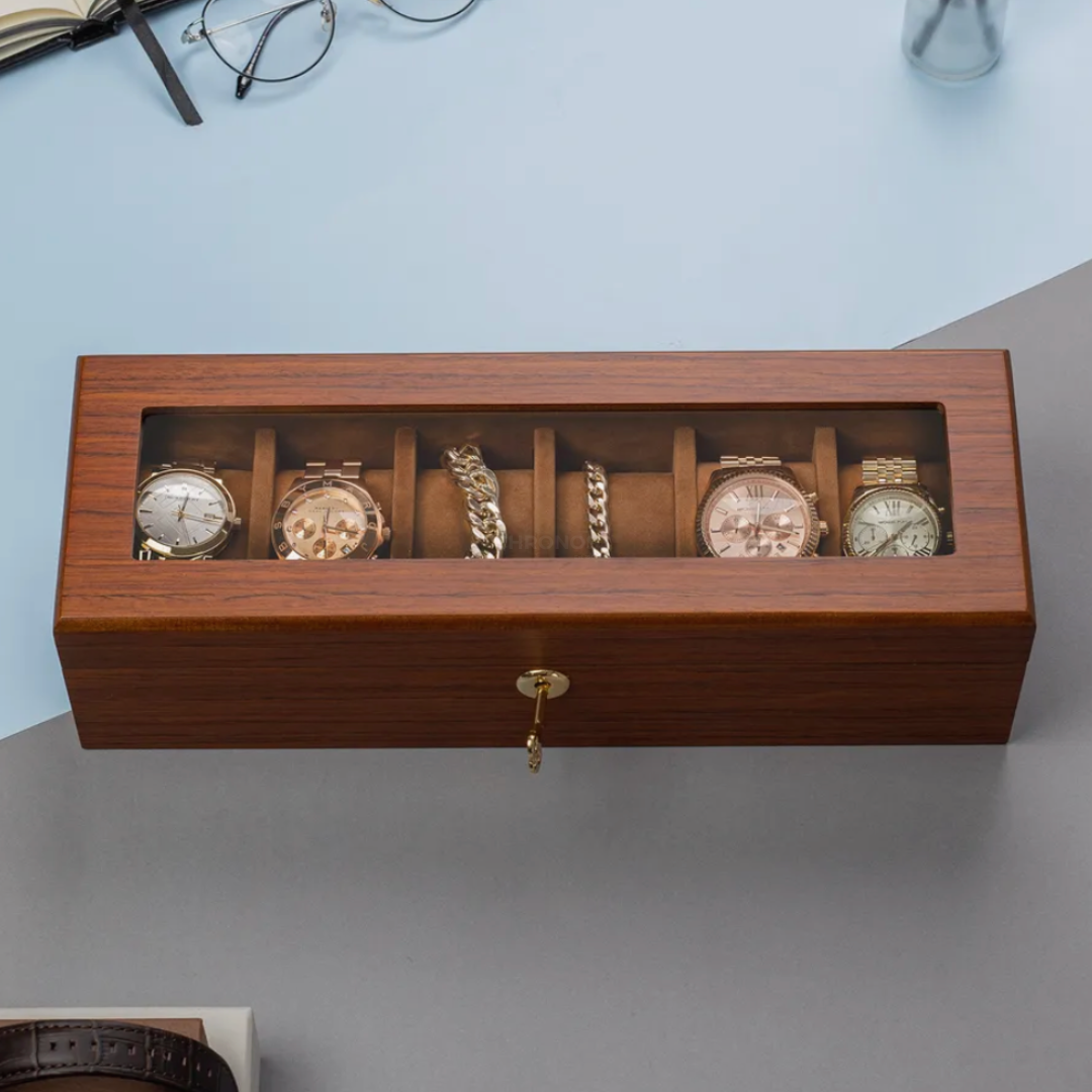 Boîte à montres - Coffret en bois 5 emplacements - Boîte à montres