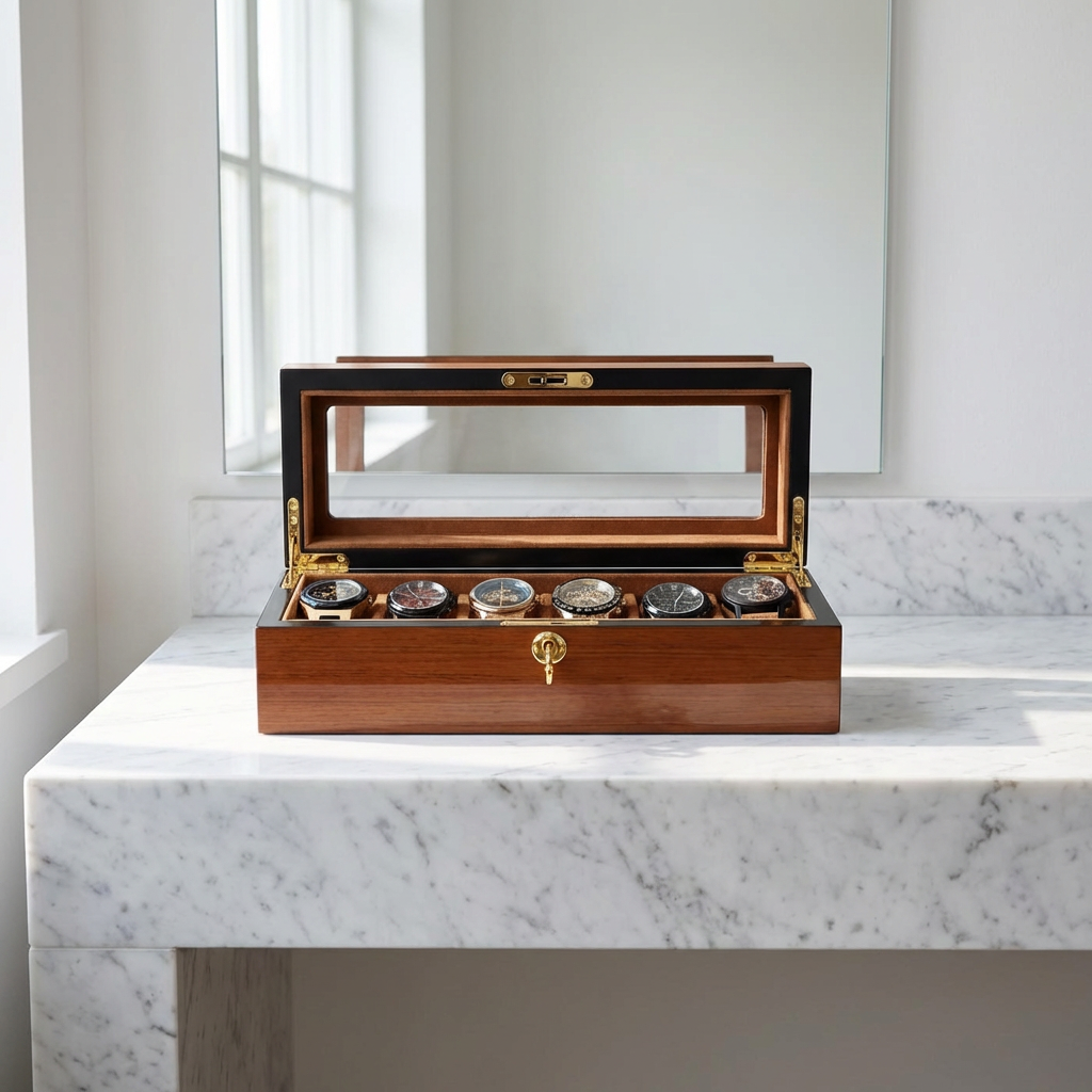 Watch Box – Wooden Chest 6 Slots - Watch Box