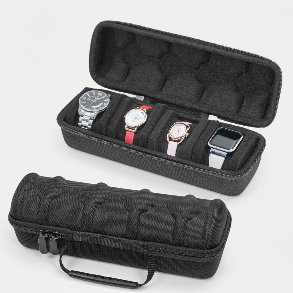 Watch Case – Classic Black - 4 Slots - Watch Case