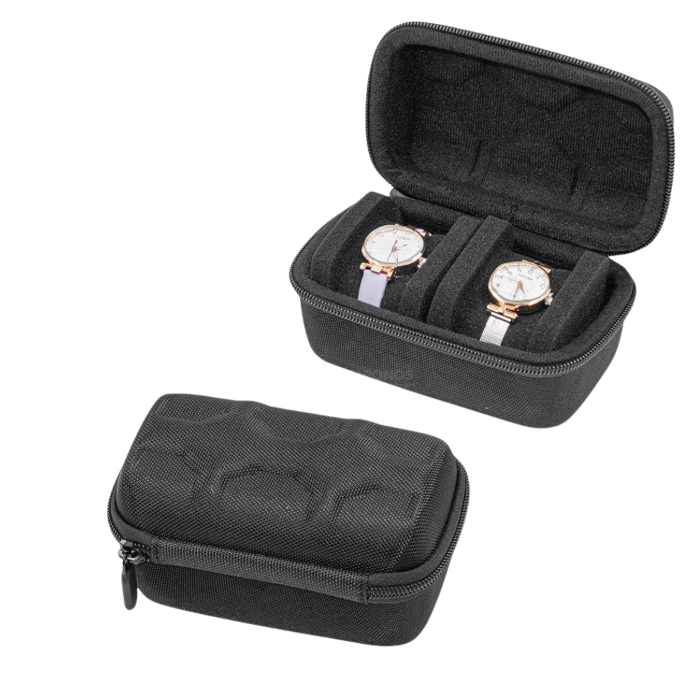 Watch Case, Classic Black - 2 Slots - Watch Case