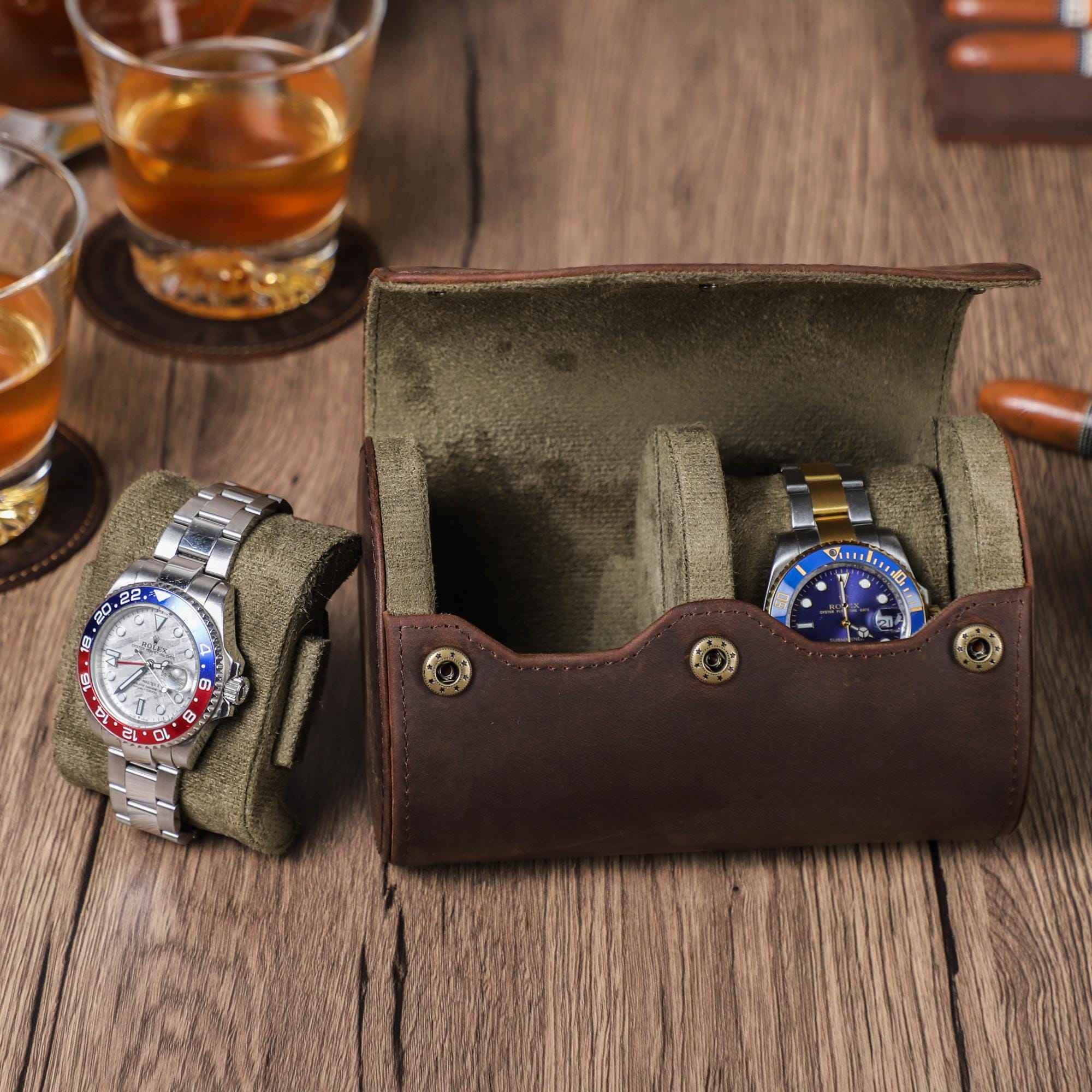 Watch Case – Classic Grain 2 Slots - Watch Case